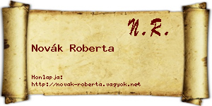Novák Roberta névjegykártya